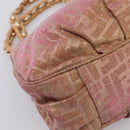 FENDI Zucca Canvas Mia Shoulder Bag Gold Pink 8BR615 Auth 207248SAM-16