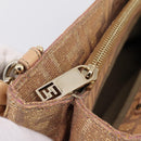 FENDI Zucca Canvas Mia Shoulder Bag Gold Pink 8BR615 Auth 207248SAM-21
