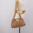 FENDI Zucca Canvas Mia Shoulder Bag Gold Pink 8BR615 Auth 207248SAM-24