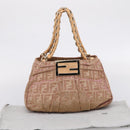 FENDI Zucca Canvas Mia Shoulder Bag Gold Pink 8BR615 Auth 207248SAM-12