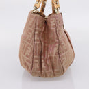 FENDI Zucca Canvas Mia Shoulder Bag Gold Pink 8BR615 Auth 207248SAM-3