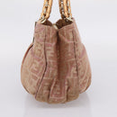 FENDI Zucca Canvas Mia Shoulder Bag Gold Pink 8BR615 Auth 207248SAM-4