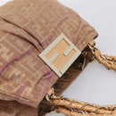 FENDI Zucca Canvas Mia Shoulder Bag Gold Pink 8BR615 Auth 207248SAM-6