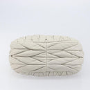 Miu Miu Matelasse Tote Bag Leather Gray Gold Tone Auth 207249A-5