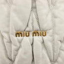 Miu Miu Matelasse Tote Bag Leather Gray Gold Tone Auth 207249A-18