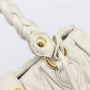 Miu Miu Matelasse Tote Bag Leather Gray Gold Tone Auth 207249A-19