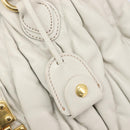 Miu Miu Matelasse Tote Bag Leather Gray Gold Tone Auth 207249A-22
