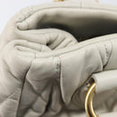 Miu Miu Matelasse Tote Bag Leather Gray Gold Tone Auth 207249A-23