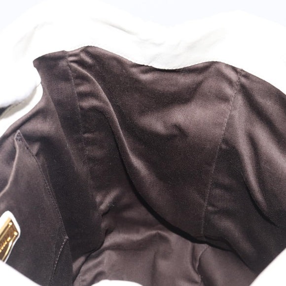 Miu Miu Matelasse Tote Bag Leather Gray Gold Tone Auth 207249A