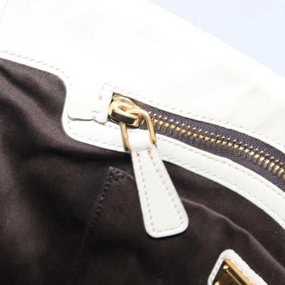 Miu Miu Matelasse Tote Bag Leather Gray Gold Tone Auth 207249A
