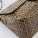 FENDI Zucchino Mamma Baguette Shoulder Bag Patent Beige Gold Tone Auth 207250V-11