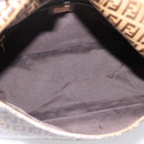 FENDI Zucchino Mamma Baguette Shoulder Bag Patent Beige Gold Tone Auth 207250V-19