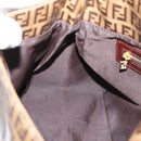 FENDI Zucchino Mamma Baguette Shoulder Bag Patent Beige Gold Tone Auth 207250V-21