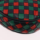 Bottega Veneta INTRECCIATO Shoulder Bag Leather Green Red Gold tone Auth 207251A-17
