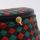 Bottega Veneta INTRECCIATO Shoulder Bag Leather Green Red Gold tone Auth 207251A-19