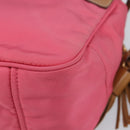 PRADA Hand Bag Nylon Pink Gold Tone Auth 207253V-14
