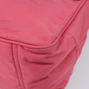 PRADA Hand Bag Nylon Pink Gold Tone Auth 207253V-16