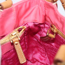PRADA Hand Bag Nylon Pink Gold Tone Auth 207253V-24