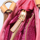 PRADA Hand Bag Nylon Pink Gold Tone Auth 207253V-27