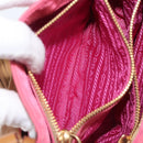 PRADA Hand Bag Nylon Pink Gold Tone Auth 207253V-28