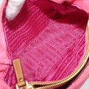 PRADA Hand Bag Nylon Pink Gold Tone Auth 207253V-29