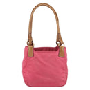 PRADA Hand Bag Nylon Pink Gold Tone Auth 207253V-2