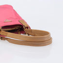 PRADA Hand Bag Nylon Pink Gold Tone Auth 207253V-7