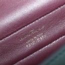 Salvatore Ferragamo Gancini Hand Bag Leather 2way Green Gold Tone Auth 207254A-22