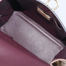 Salvatore Ferragamo Gancini Hand Bag Leather 2way Green Gold Tone Auth 207254A-23