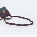 Salvatore Ferragamo Gancini Hand Bag Leather 2way Green Gold Tone Auth 207254A-9