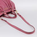 Miu Miu Hand Bag Vitellolux 2way Pink Gold Auth 207255-11