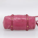 Miu Miu Hand Bag Vitellolux 2way Pink Gold Auth 207255-13