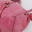 Miu Miu Hand Bag Vitellolux 2way Pink Gold Auth 207255-15