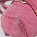 Miu Miu Hand Bag Vitellolux 2way Pink Gold Auth 207255-16
