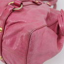 Miu Miu Hand Bag Vitellolux 2way Pink Gold Auth 207255-17