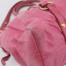 Miu Miu Hand Bag Vitellolux 2way Pink Gold Auth 207255-18