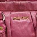 Miu Miu Hand Bag Vitellolux 2way Pink Gold Auth 207255-19