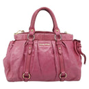 Miu Miu Hand Bag Vitellolux 2way Pink Gold Auth 207255-2