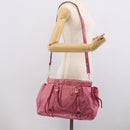 Miu Miu Hand Bag Vitellolux 2way Pink Gold Auth 207255-29