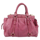 Miu Miu Hand Bag Vitellolux 2way Pink Gold Auth 207255-3