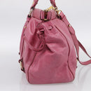 Miu Miu Hand Bag Vitellolux 2way Pink Gold Auth 207255-4