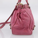Miu Miu Hand Bag Vitellolux 2way Pink Gold Auth 207255-5