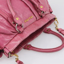 Miu Miu Hand Bag Vitellolux 2way Pink Gold Auth 207255-6