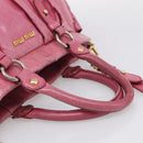 Miu Miu Hand Bag Vitellolux 2way Pink Gold Auth 207255-7