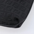FENDI Zucchino Canvas Mamma Baguette Shoulder Bag Black 8BT075 Auth 207257A-16