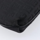 FENDI Zucchino Canvas Mamma Baguette Shoulder Bag Black 8BT075 Auth 207257A-17