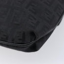 FENDI Zucchino Canvas Mamma Baguette Shoulder Bag Black 8BT075 Auth 207257A-18