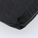 FENDI Zucchino Canvas Mamma Baguette Shoulder Bag Black 8BT075 Auth 207257A-19