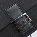 FENDI Zucchino Canvas Mamma Baguette Shoulder Bag Black 8BT075 Auth 207257A-20