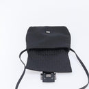 FENDI Zucchino Canvas Mamma Baguette Shoulder Bag Black 8BT075 Auth 207257A-21